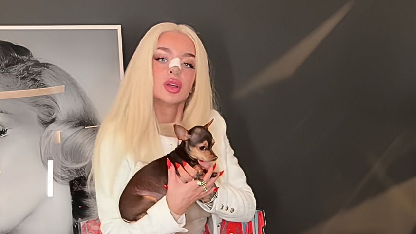 Rapperin Katja Krasavice mit ihrem neuen Prager Rattler, Oktober 2026