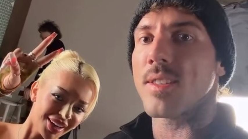 Katja Krasavice und Christian Wolf im Studio