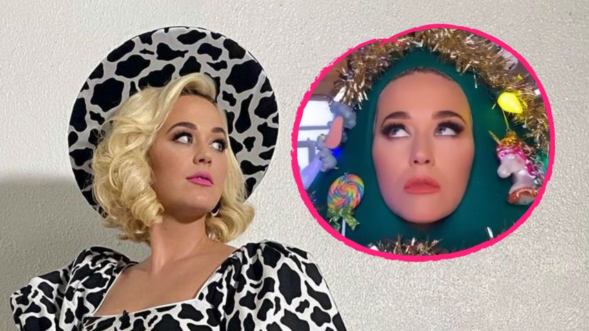 Verrückt: Hier verkleidet sich Katy Perry als Weihnachtsbaum
