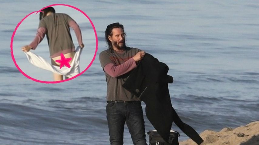 Hoppla! Keanu Reeves zeigt am Strand seinen Allerwertesten