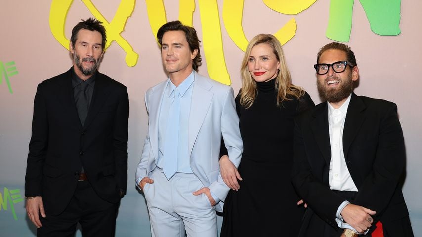 Keanu Reeves, Matt Bomer, Cameron Diaz und Jonah Hill bei der Weltpremiere von Apples "Outcome" im AMC Lincoln Square Theater, New York