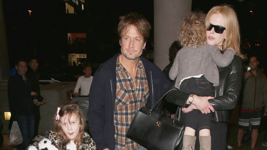 Keith Urban und Nicole Kidman mit ihren Kindern Sunday Rose und Faith Margaret, März 2014