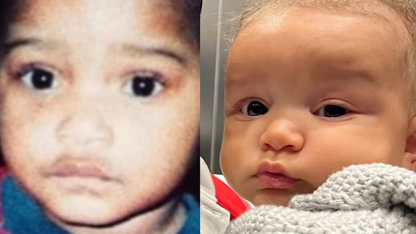 Links: Keke Palmer als Baby, rechts: Söhnchen Leodis