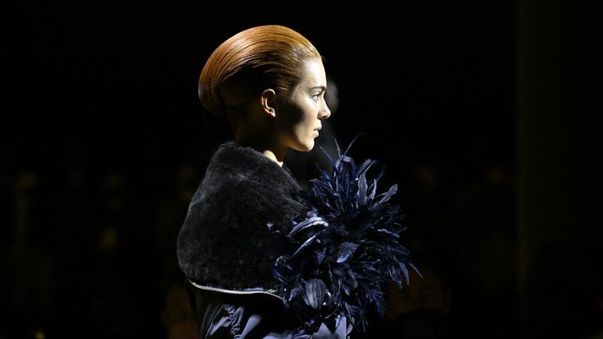 Kendall Jenner bei einer Fashion-Show von Prada auf der Fashion Week in Mailand, Februar 2022
