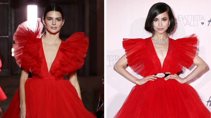 Wem steht's besser? Kendall & Sofia Carson im gleichen Kleid