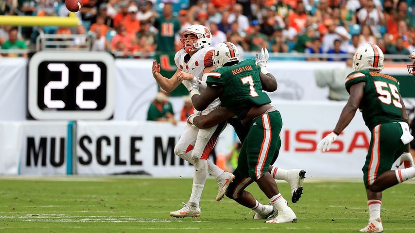 Kendrick Norton (Nr. 7) im Trikot der Miami Hurricanes