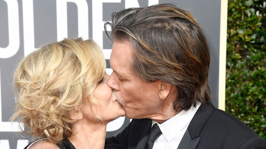 Schauspieler Kevin Bacon und Kyra Sedgwick bei den Golden Globes 2018