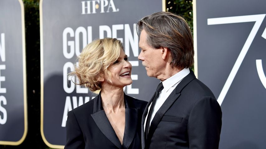 Schauspieler Kevin Bacon und Kyra Sedgwick bei den Golden Globes 2018