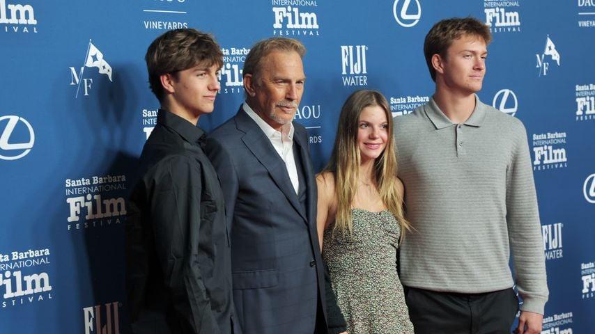 Kevin Costner mit seinen Kindern Hayes Logan, Grace Avery und Cayden Wyatt, Februar 2025