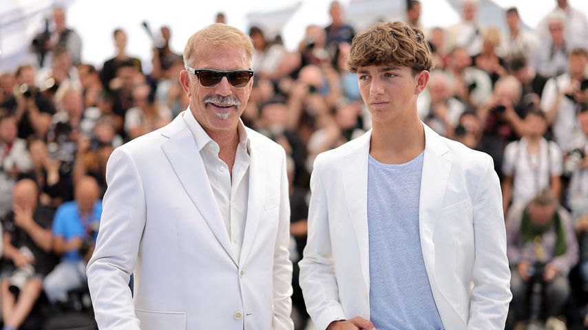 Kevin Costner und sein Sohn Hayes bei dem Filmfestival in Cannes