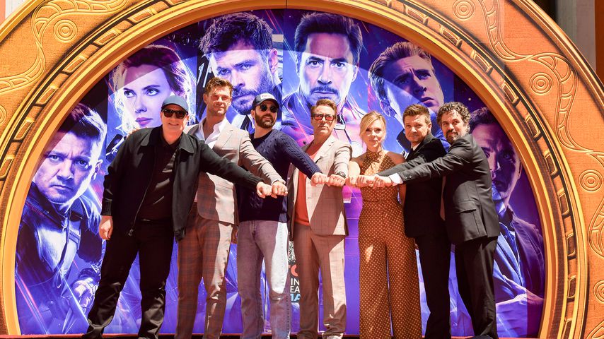 Kevin Feige, Chris Hemsworth, Chris Evans, Robert Downey Jr. u.a. in LA im April 2019