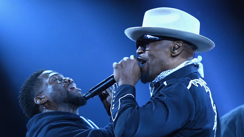Kevin Hart mit Jamie Foxx beim NBA All-Star Game 2018