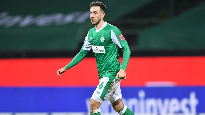 Kevin Möhwald von Werder Bremen im Spiel gegen den FC Augsburg, Januar 2021