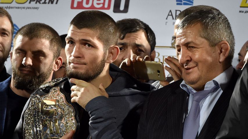 Khabib Nurmagomedov und sein Vater Abdulmanap, Oktober 2018