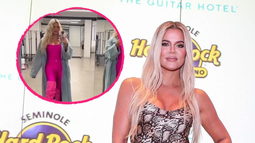 Barbie-Look: Khloé Kardashian posiert in pinkem Bodysuit!