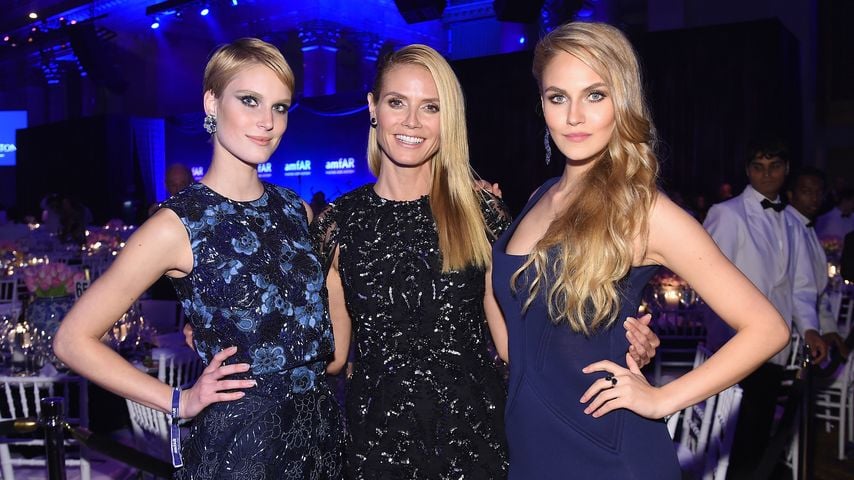 Kim Hnizdo, Heidi Klum und Elena Carrière auf der amfAR-Gala in New York