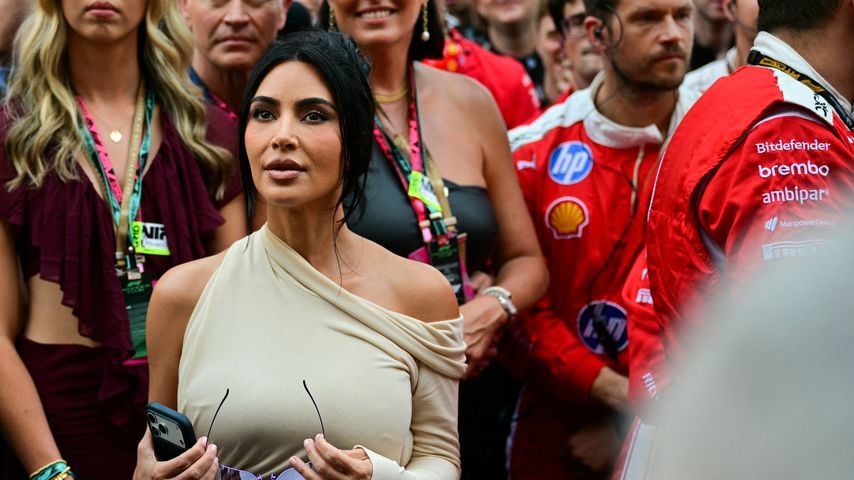 Kim Kardashian bei der Siegerehrung des Großen Preises von Monaco 2026