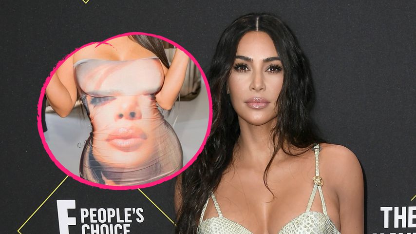 Absurd? Kim K. trägt Kleid mit ihrem eigenen Gesicht darauf
