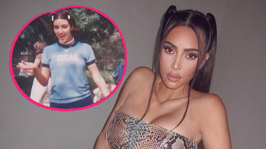 Mit Knabberkette: Kim Kardashian postet 90er-Throwback-Pic