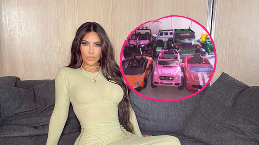Volle Garage: Kim Kardashian zeigt Kinderautos ihrer Kleinen