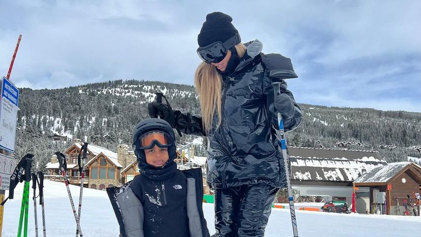 Wie süß: Kim Kardashian ist mit ihren Kindern Skifahren
