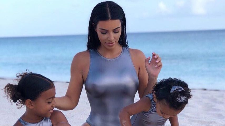 Kim Kardashian mit ihren Töchtern North und Chicago, August 2019