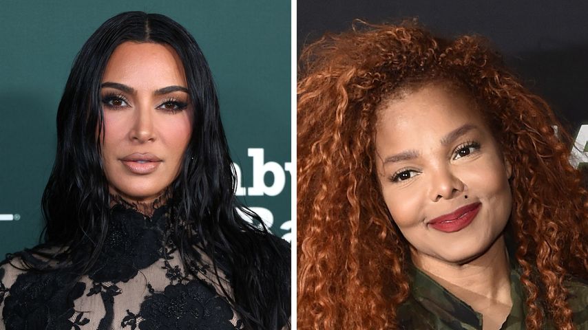 Collage: Kim Kardashian und Janet Jackson
