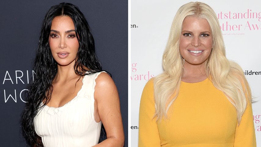 Collage: Kim Kardashian und Jessica Simpson
