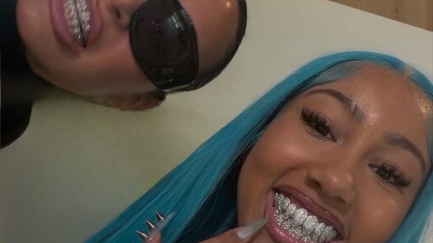 Funkel-Grills: Kim Kardashian und North zeigen Partnerlook
