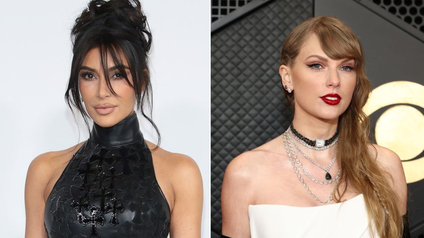 Collage: Kim Kardashian und Taylor Swift