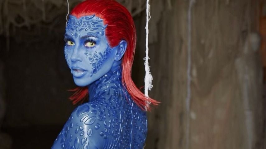 Kim Kardashian verkleidet als Mystique, Halloween 2022