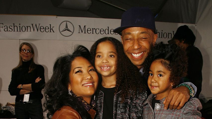 Kimora Lee Simmons, Russell Simmons und ihre beiden Töchter, 2007