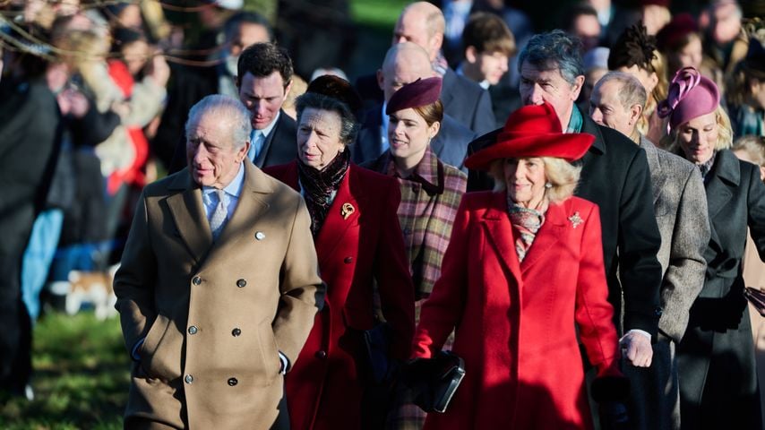 Die britischen Royals auf dem Weg zu Weihnachtsgottesdienst in Sandringham, Weihnachten 2025