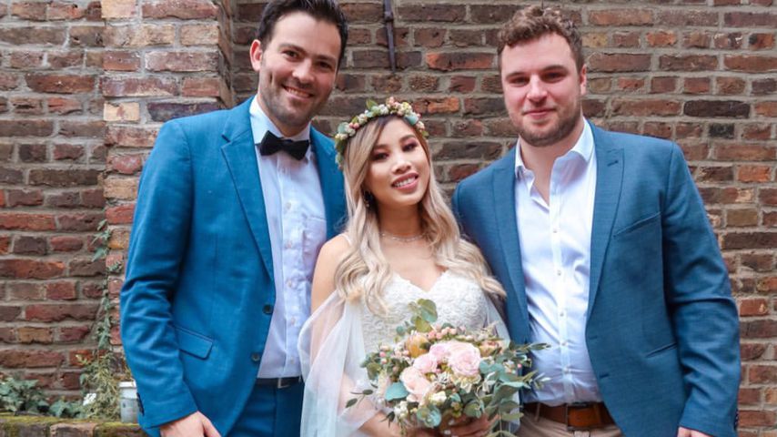 Kisu und Kevin mit ihrem Trauredner Martin im Herbst 2019