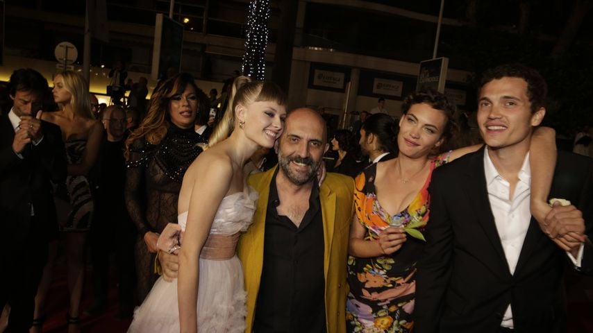 Karl Glusman, Klara Kristin, Gaspar Noé und Aomi Muyock bei der Premiere von "Love" beim 68. Filmfestival von Cannes, 20. Mai 2015