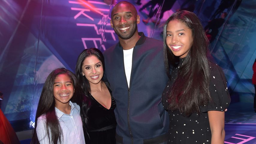 Kobe Bryant mit seiner Frau Vanessa und den Töchtern Gianna und Natalia, Februar 2018