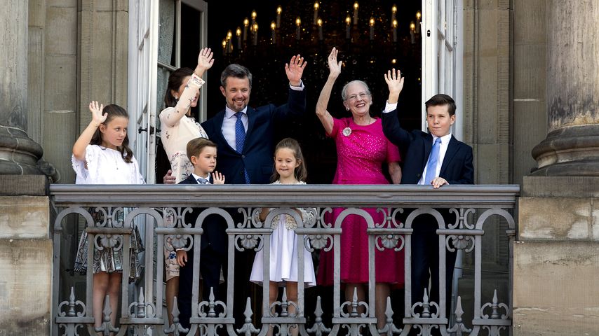Köngin Margrethe mit ihrer Familie an ihrem Geburtstag 2018