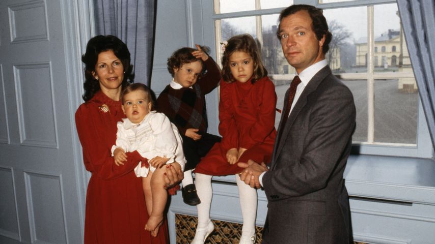König Carl Gustaf und Königin Silvia von Schweden mit Madeleine, Carl Philip und Victoria