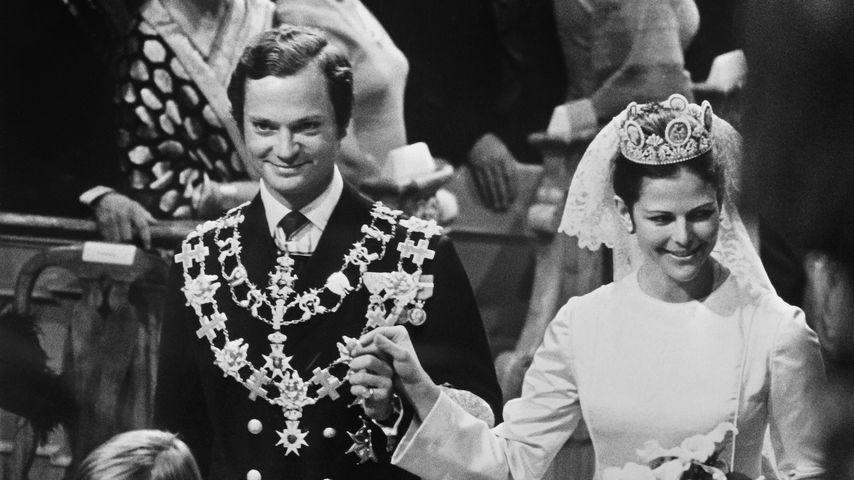 König Carl Gustaf und Silvia von Schweden bei ihrer Hochzeit 1976