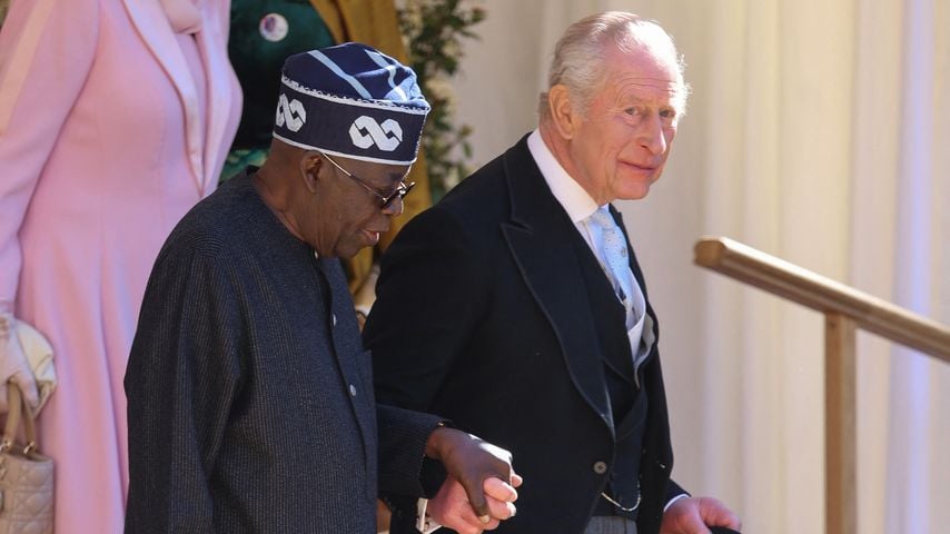 König Charles III. und Bola Tinubu nach dem zeremoniellen Empfang in Windsor