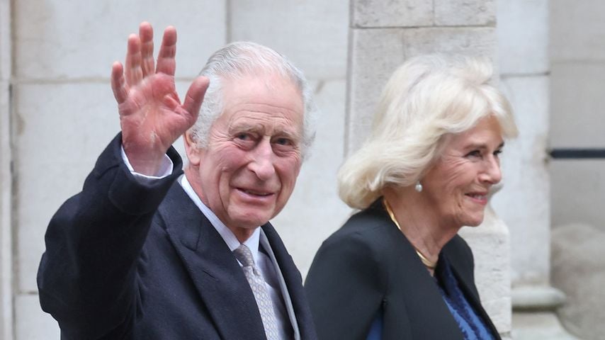 König Charles III. und Königin Camilla vorm Krankenhaus im London, Januar 2024