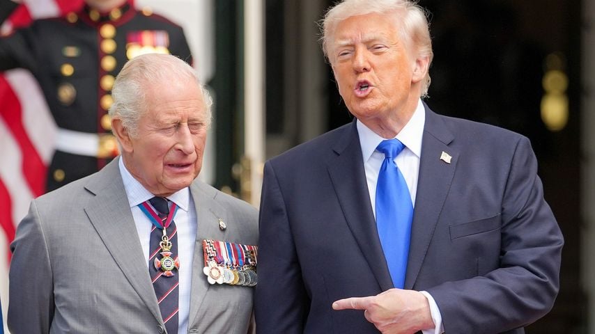 König Charles III. und US-Präsident Donald Trump, Abschiedszeremonie im Weißen Haus im April 2026