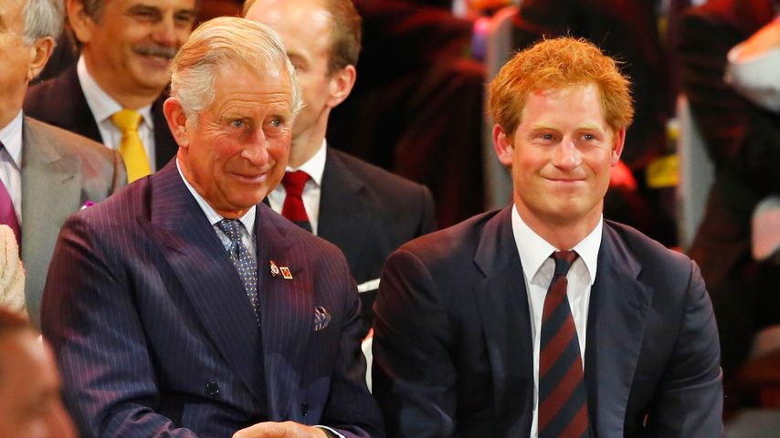 König Charles mit seinem Sohn Prinz Harry, 2014