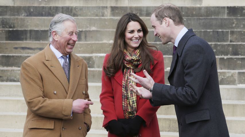 König Charles, Prinzessin Kate und Prinz William im März 2013