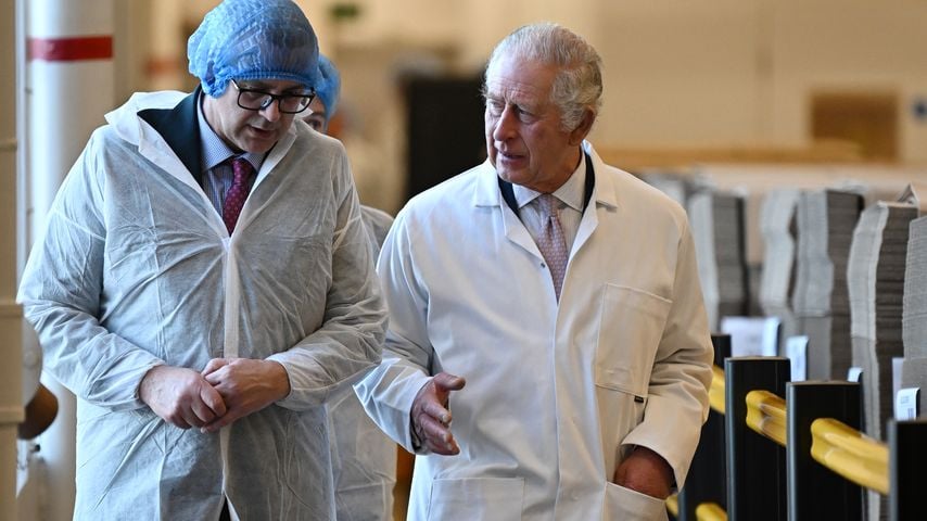 König Charles beim Besuch der Kellogg's-Fabrik in Manchester, 2023
