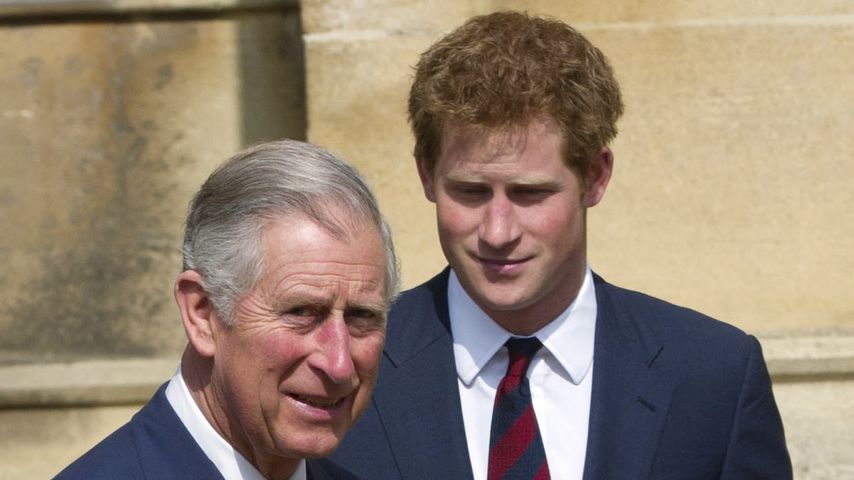König Charles mit Prinz Harry, März 2012