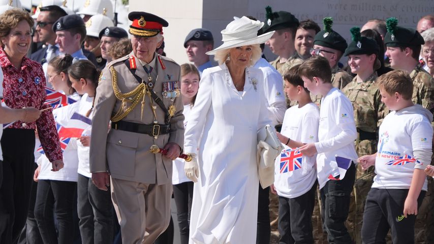König Charles und Königin Camilla bei der Gedenkfeier zum D-Day in Frankreich, 2024