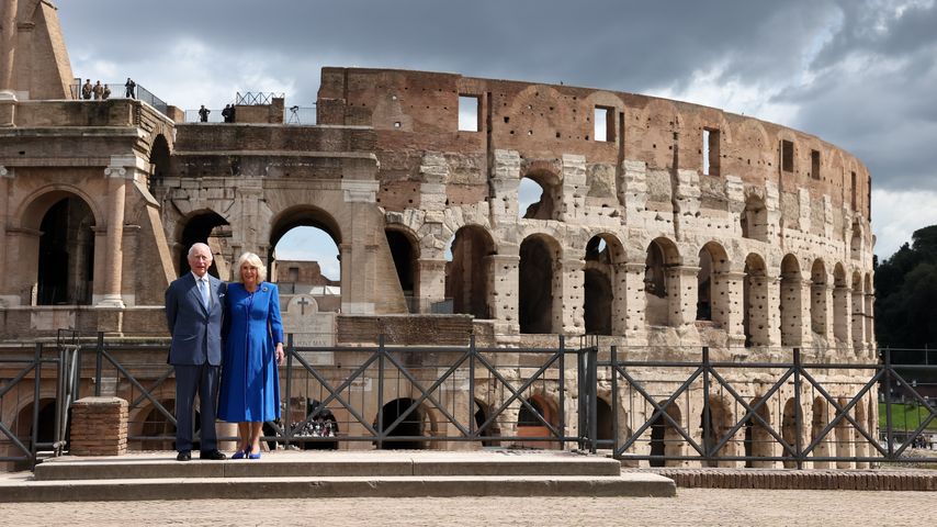 König Charles und Königin Camilla vor dem Kolosseum, April 2025