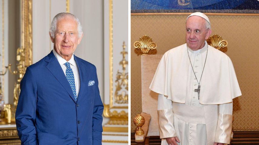 Collage: König Charles und Papst Franziskus