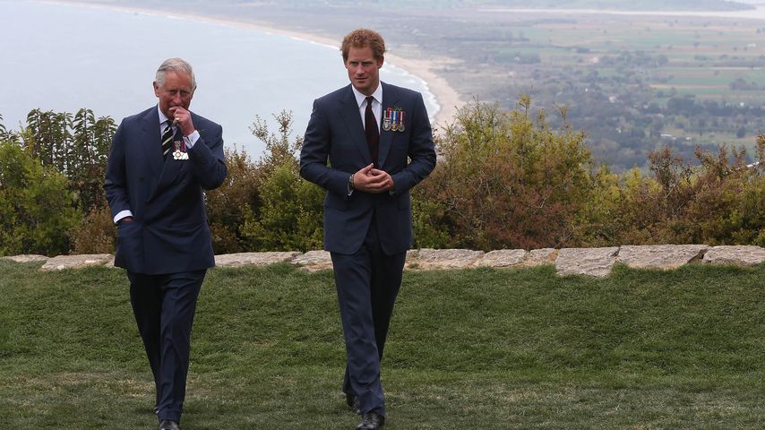 König Charles und Prinz Harry im April 2015